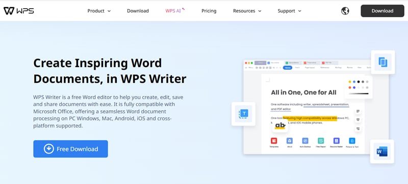 wps office writer