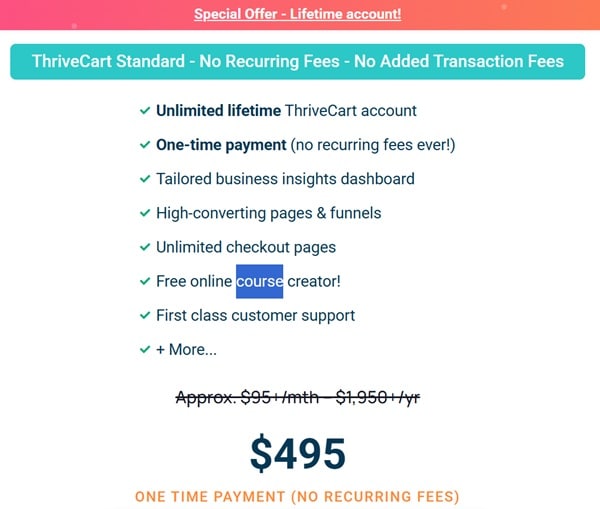 thrivecart pricing
