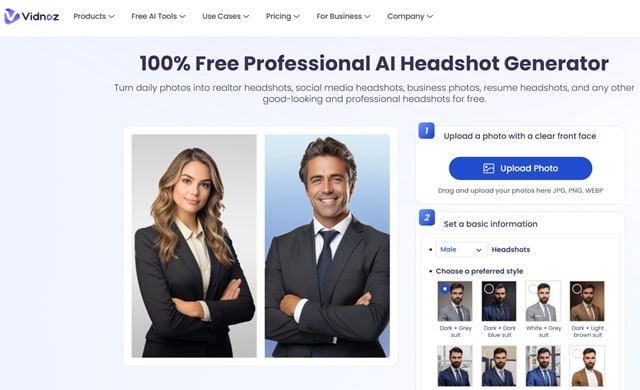 vidnoz ai headshot
